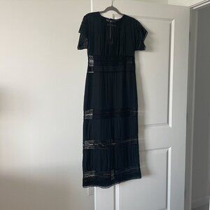 BANANA REPUBLIC Black Lace Maxi Dress XS